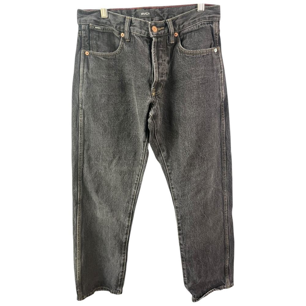 RVCA New Dawn Fit dark wash denim jeans button fly size 28 waist 31"